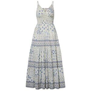 DAILYLOOK Women's Pearl Jordan Maxi Dress Size L In Cream Multi